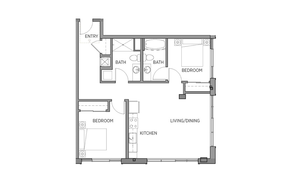 2D High Rise Apartments In Seattle Cyrene Floor Plans